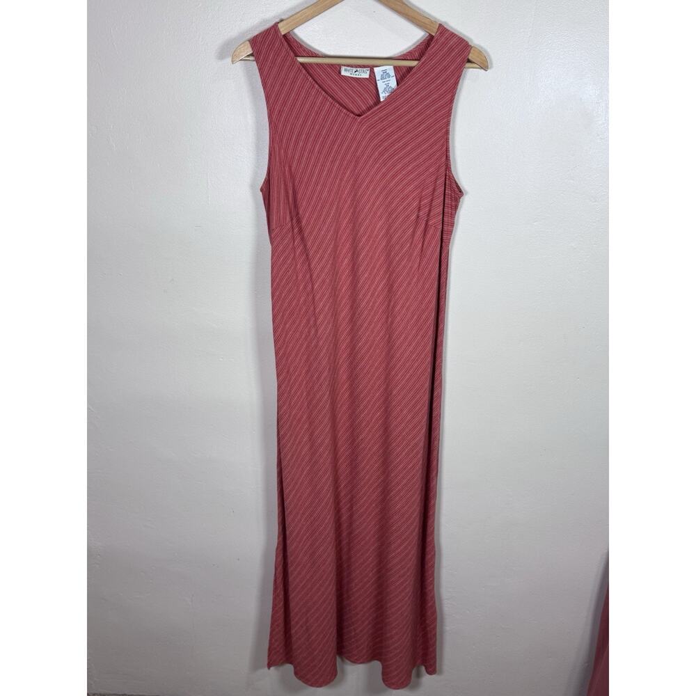 VTG Womens Linen Blend Maxi Dress XL 90s Phoebe Cottage Coastal White Stag